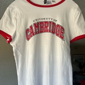 University of Cambridge White and Red T-Shirt
